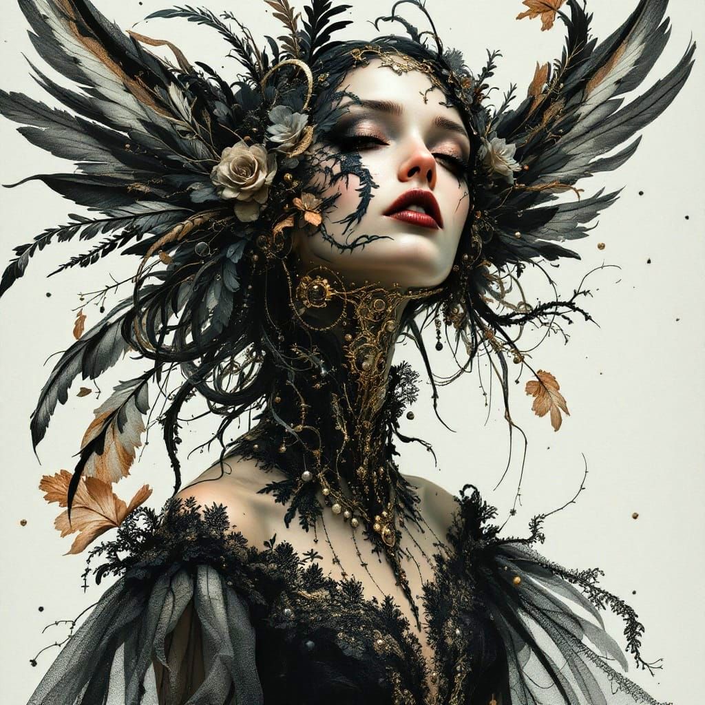 Elegant Gothic Faery in Chiaroscuro