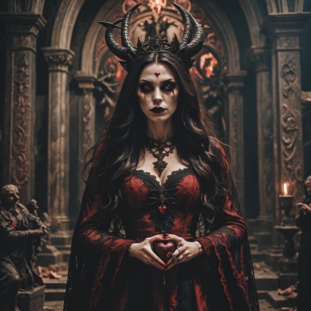 Gothic Noble Woman in Cursed Church, Cinematic Film