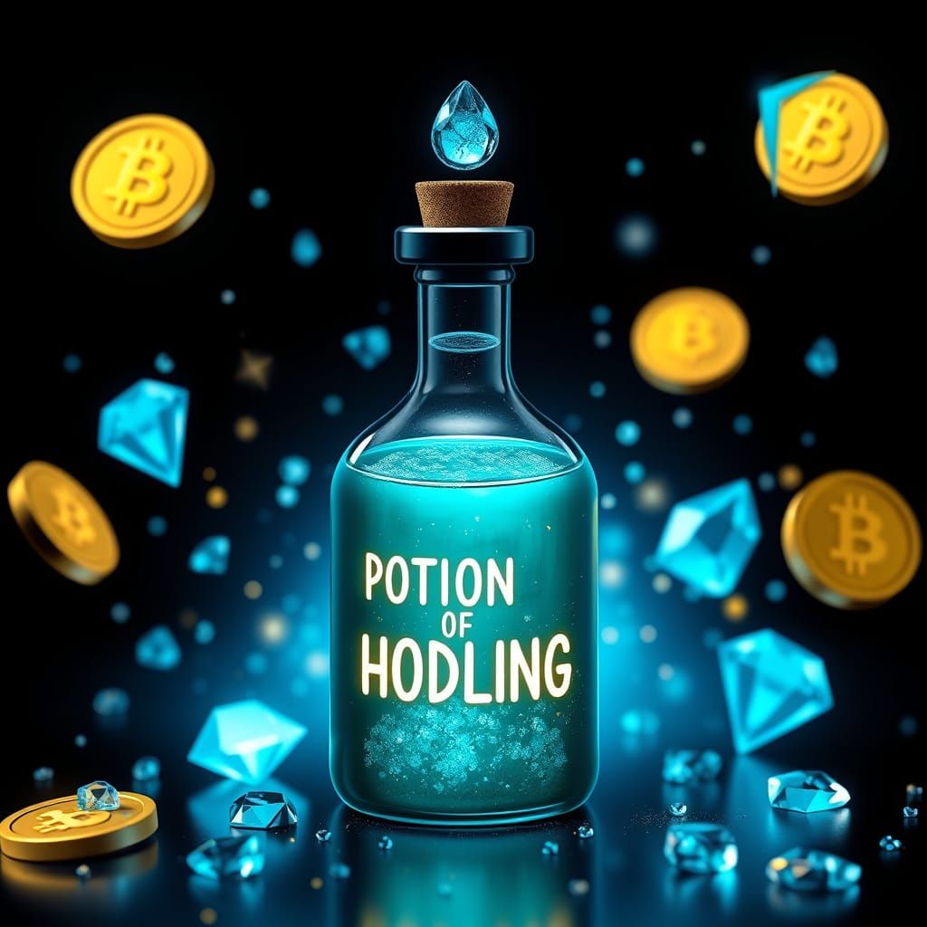 Potion of Hodling in Synthwave Style