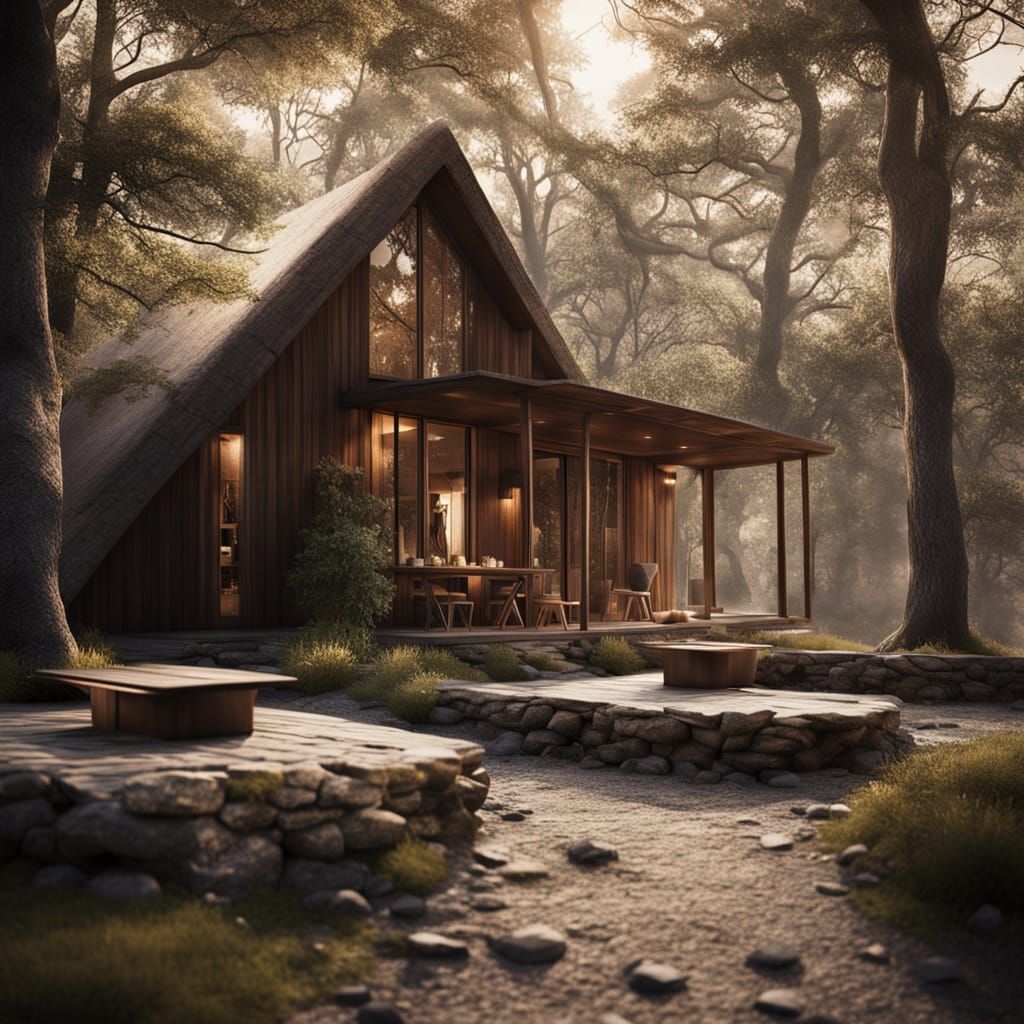 Rustic Countryside Restaurant in Golden Hour