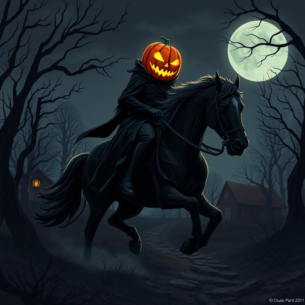 Headless Horseman Rides in Manga Style