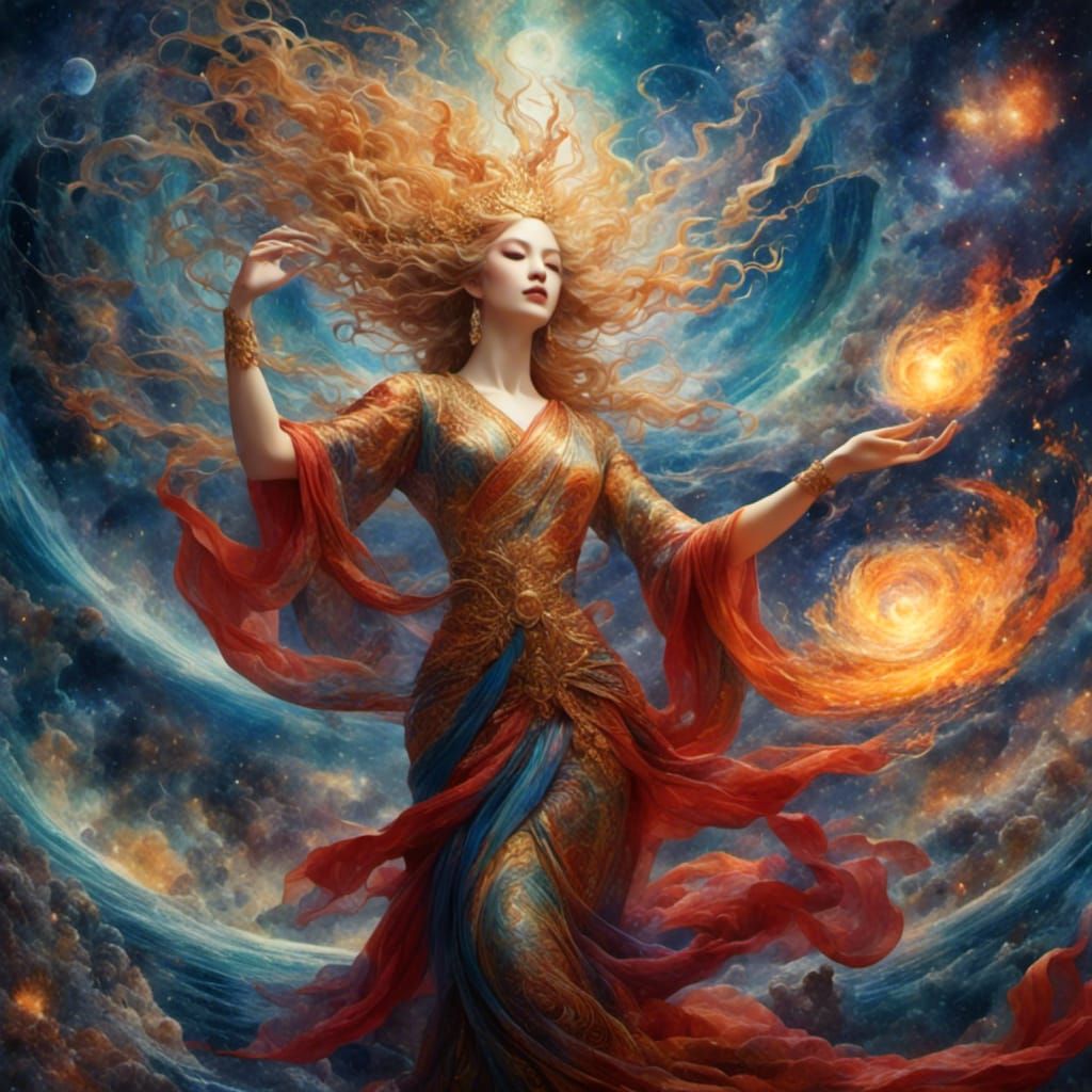 Four Elements Personified as Conductors, Visionary Art