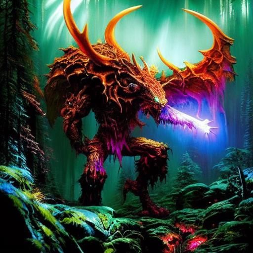 Skinwalker vs Wendigo Battle in Dark Forest