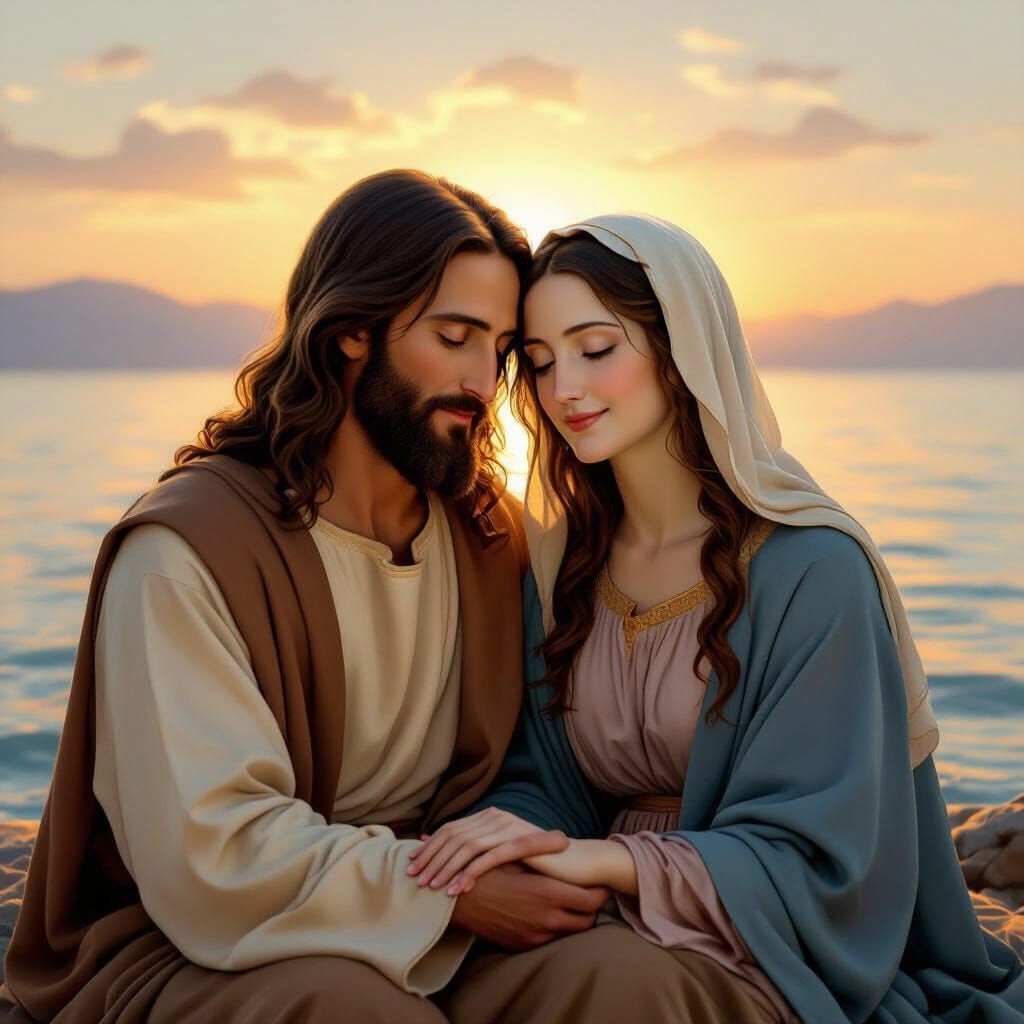 Jesus and Mary Magdalene by Sea of Galilee