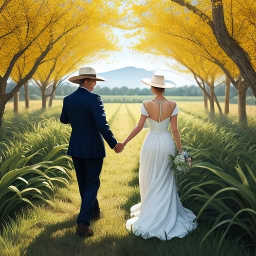 Ranchers Working Together in Golden Corn Fields