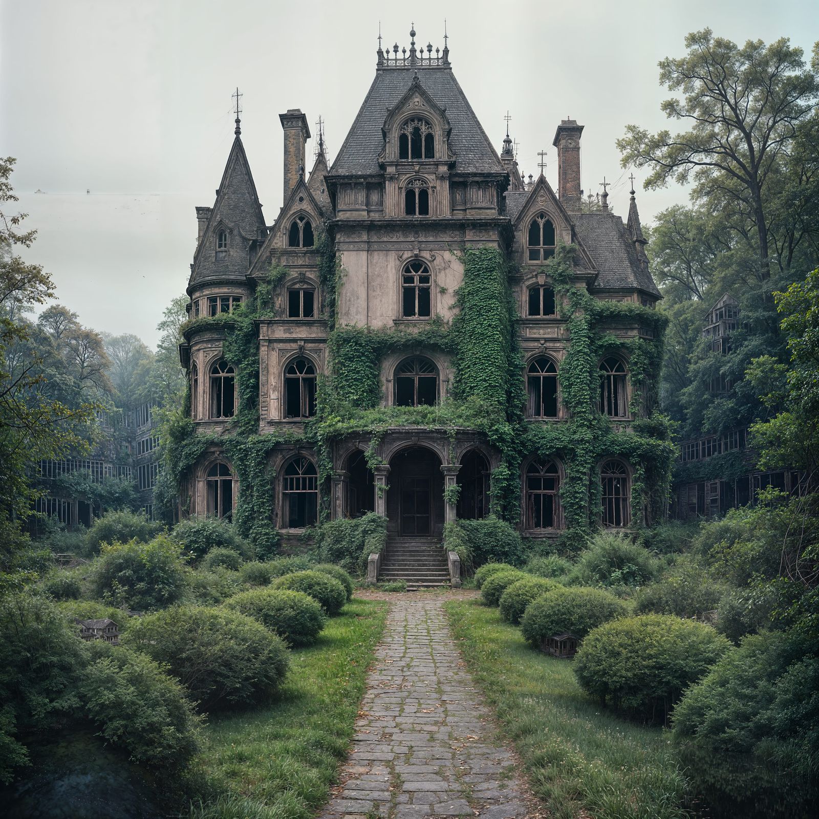 Abandoned Landscape in Desolate Post-Apocalyptic Style