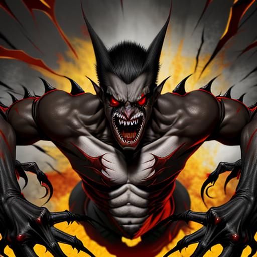 Terrifying Shadow Vampire with Red Eyes