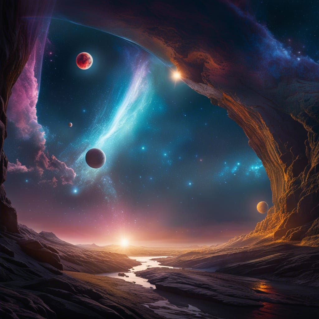 Futuristic Cruise Ship Orbiting Earth in Space