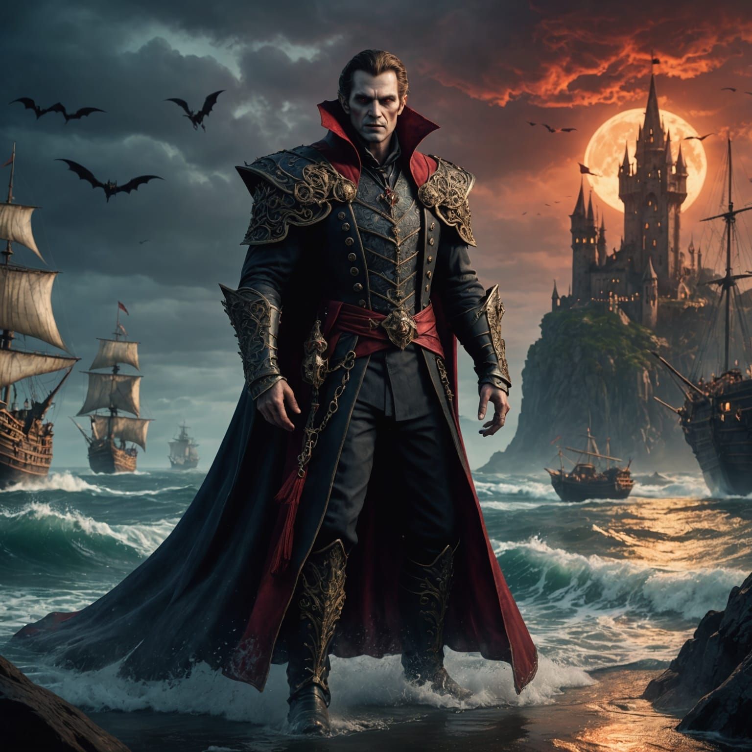 Vampire King's Timeless Journey: Fantasy Concept Art