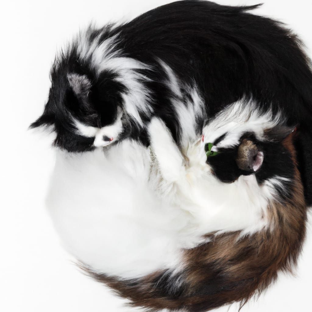 Yin Yang Cats Cuddling Hyperrealistic Splash Art