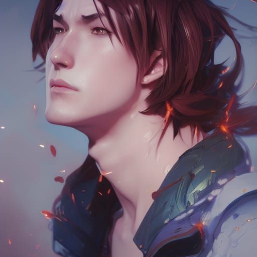 Anime King Portrait in Dynamic Lighting, Digital Art
