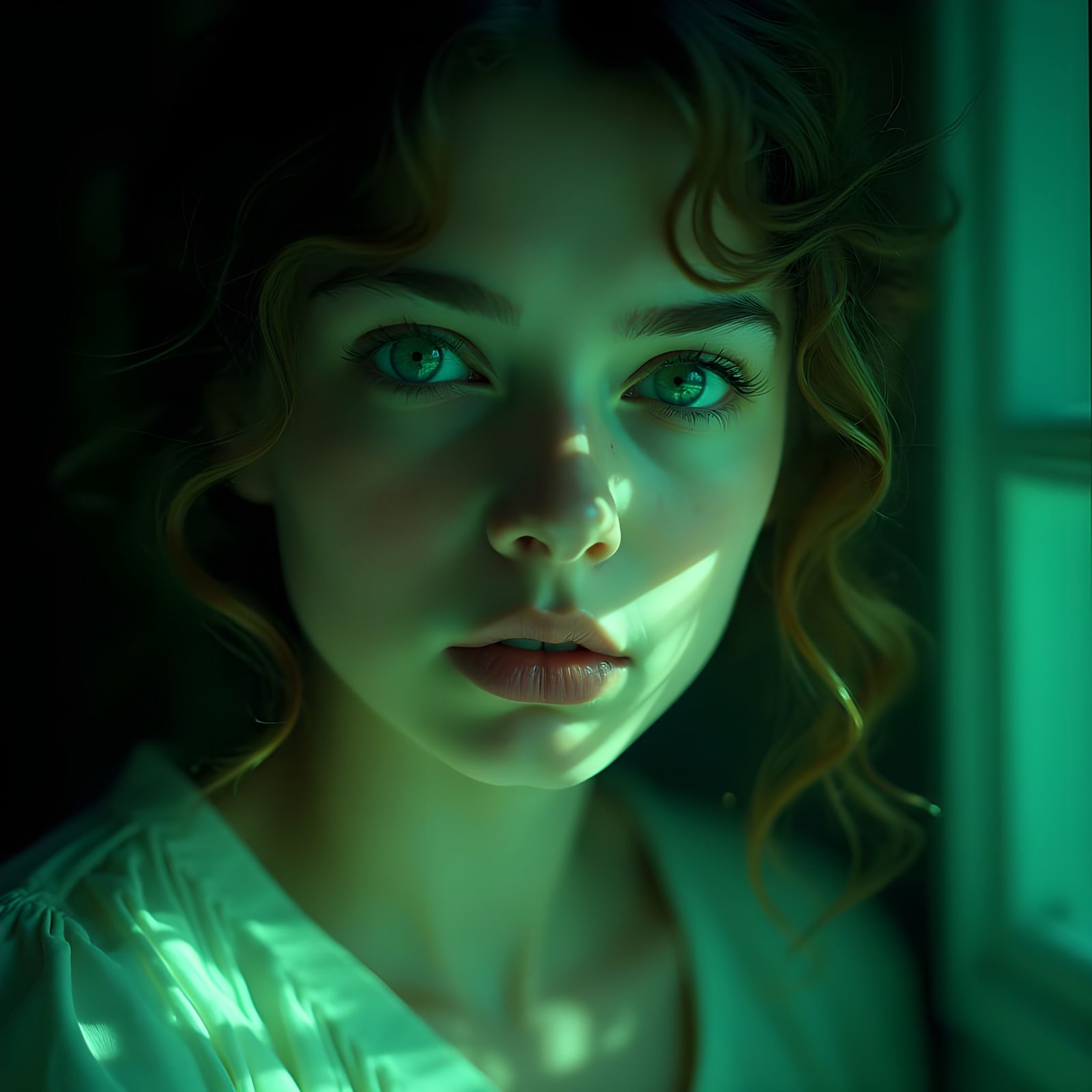 Girl with Emerald Eyes: Cinematic Film Still