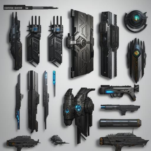 Futuristic Sci-Fi Revolver Weapon Showcase