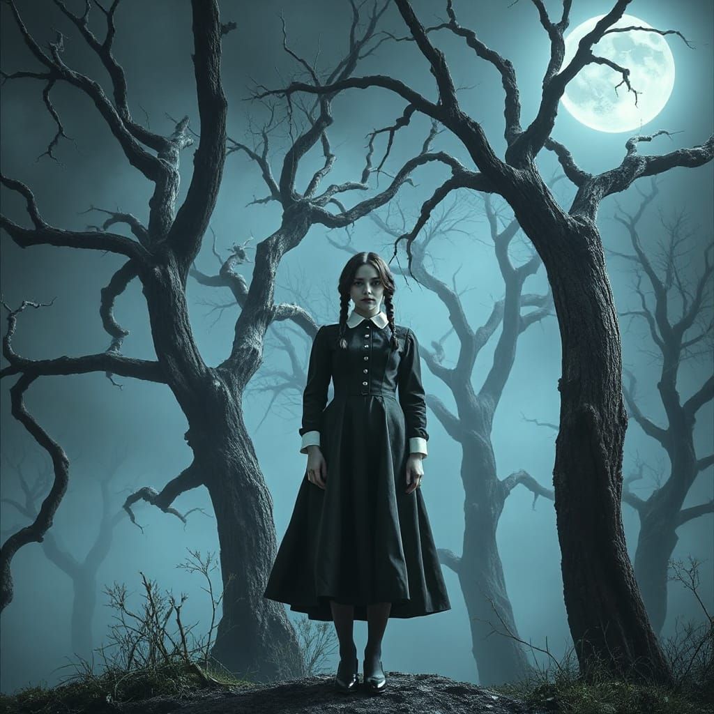 Wednesday in a Dark, Victorian-Inspired Forest