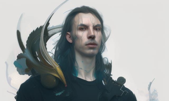 Chilling Concept Art Portrait of a Sleep Token Vessel in Cyb...