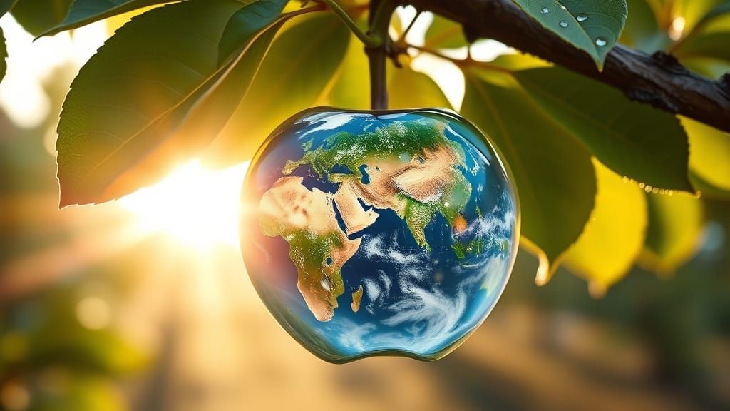 Crystal Apple: Miniature Earth Inside a Translucent Sphere