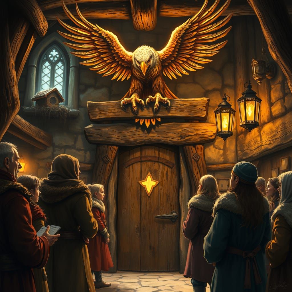 Enchanted Tavern Sign Transforms into Majestic Eagle, Villag...