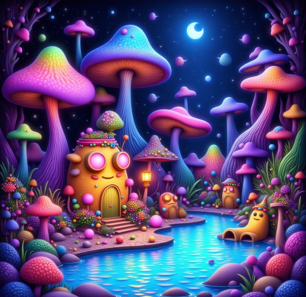 Fungi Spores Party at Pool House