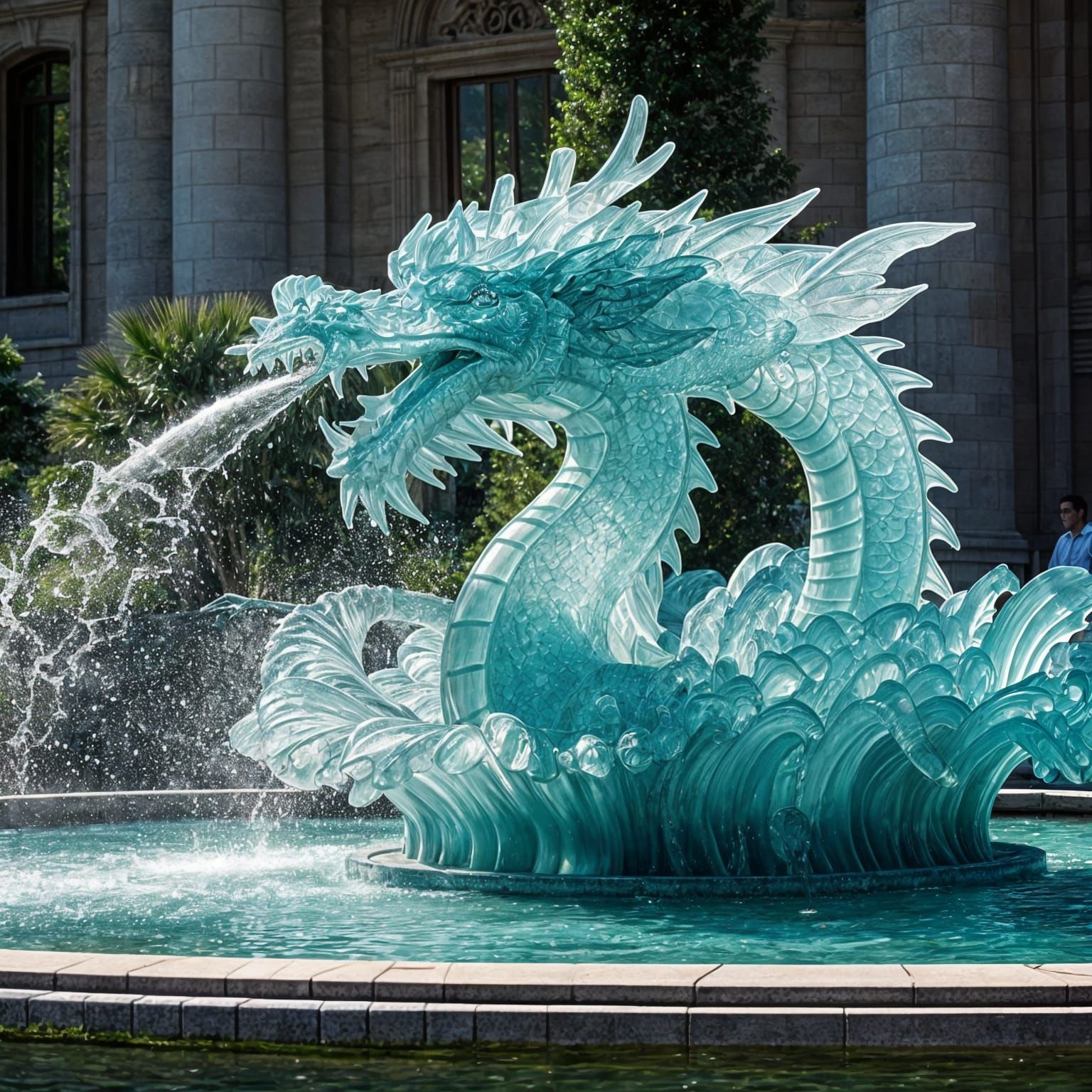 Ethereal Water Dragon Fountain