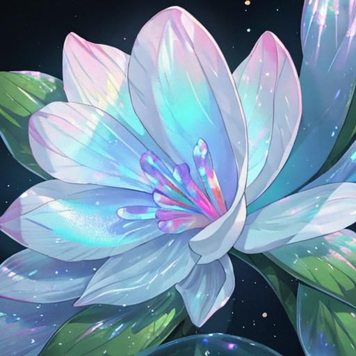 Iridescent Silk Orchid in Synthwave Style