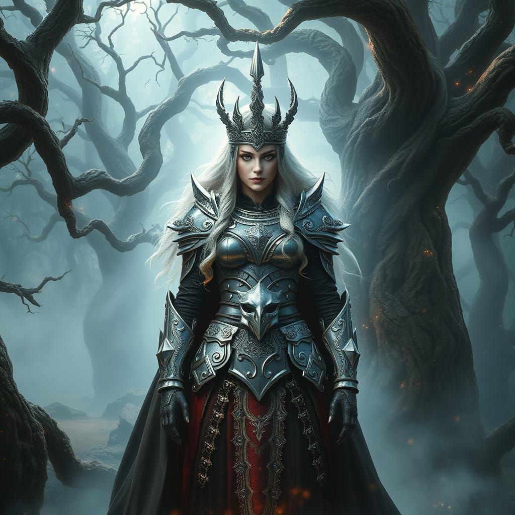 Regal Scandinavian Goddess of War and Death in Enchanted For...