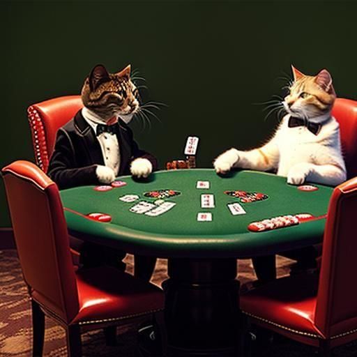Cats Playing Poker: An Anthropomorphic Scene