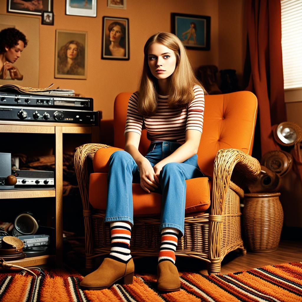 1970s Teenager Daydreaming: A Detailed Matte Painting