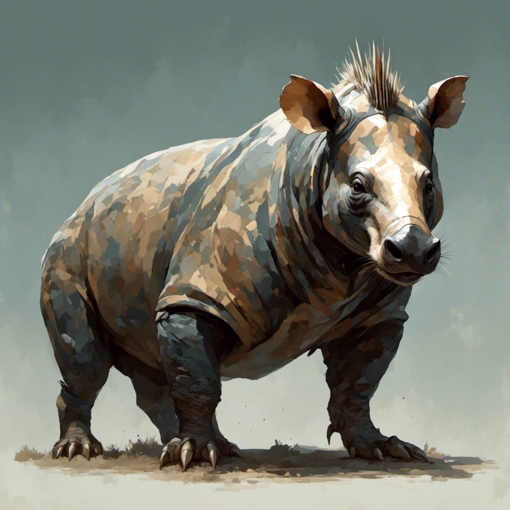 Badger Rhino Anteater Hybrid Creature
