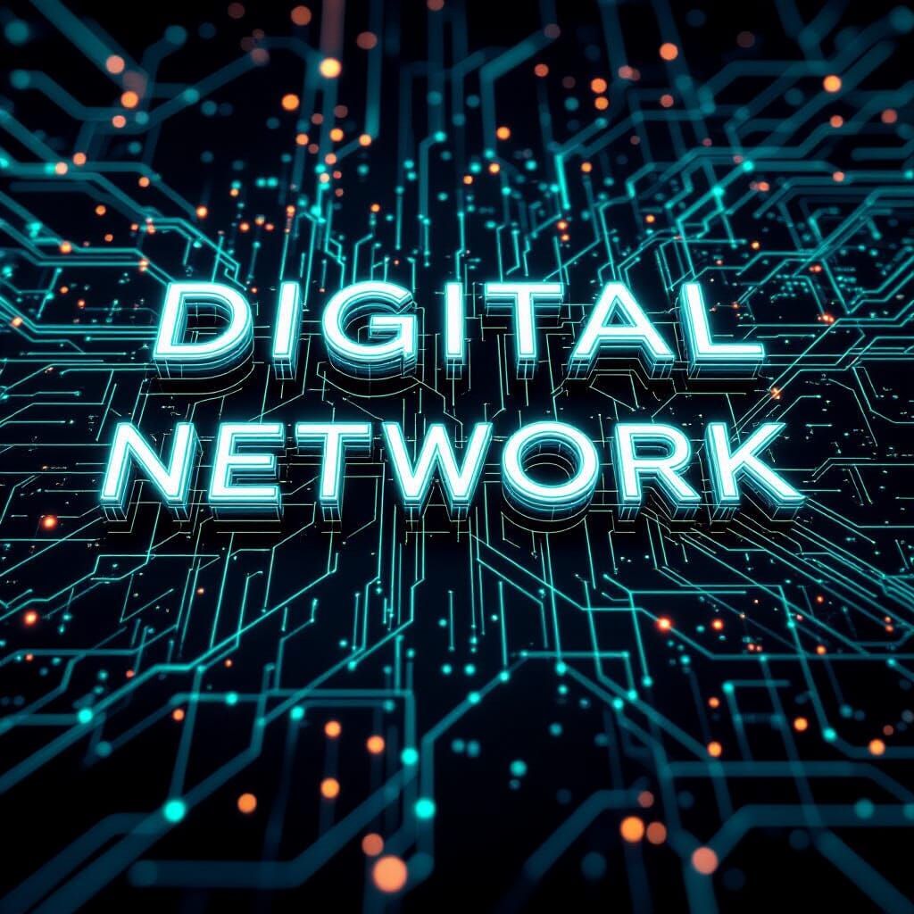 Neural Network Text Abstract in Neon Green and Black