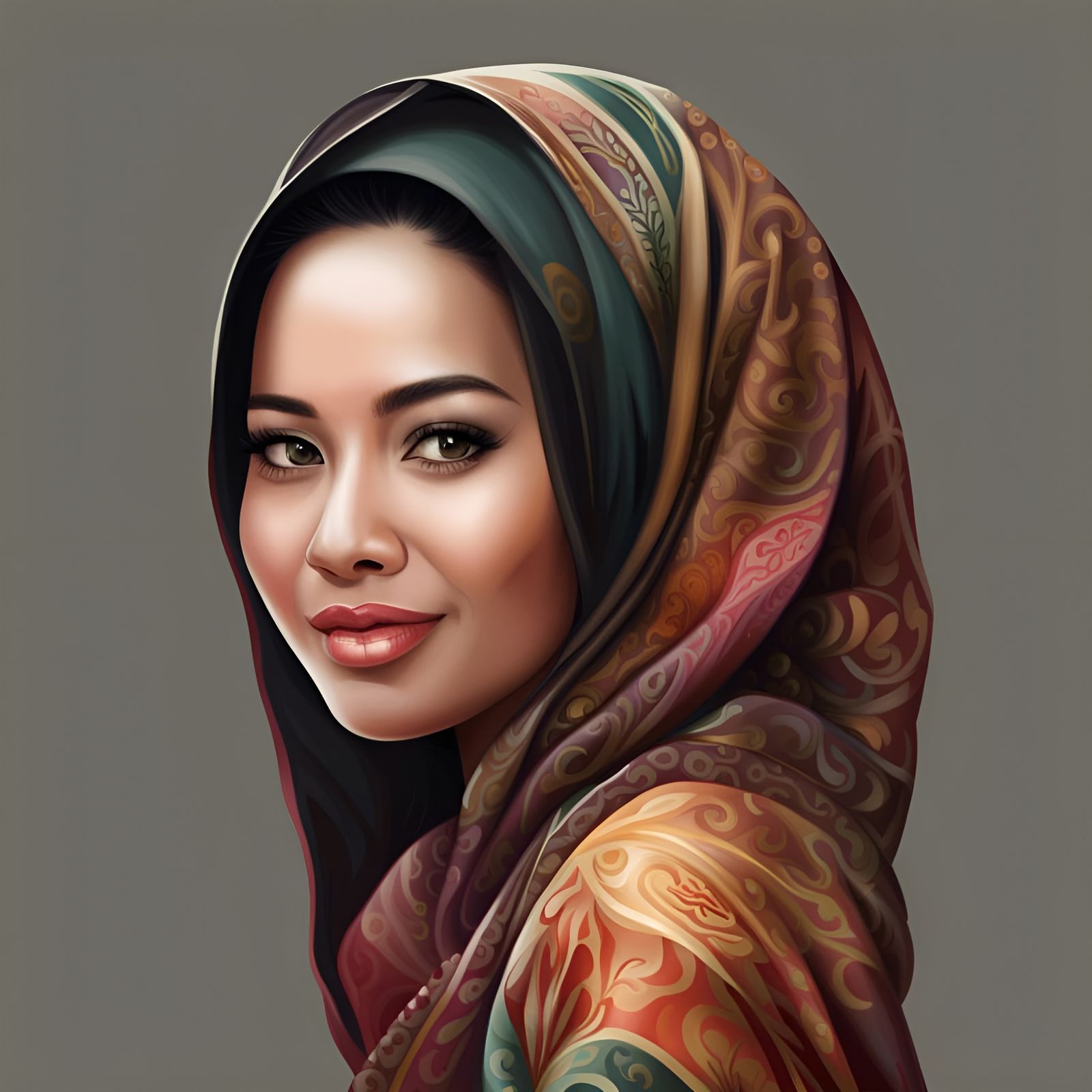 Realistic Portrait of a Beautiful Malaysian Woman