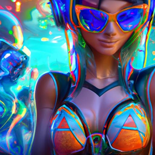 Hyperdetailed Raver Girl in Cinematic Dark Fantasy Style