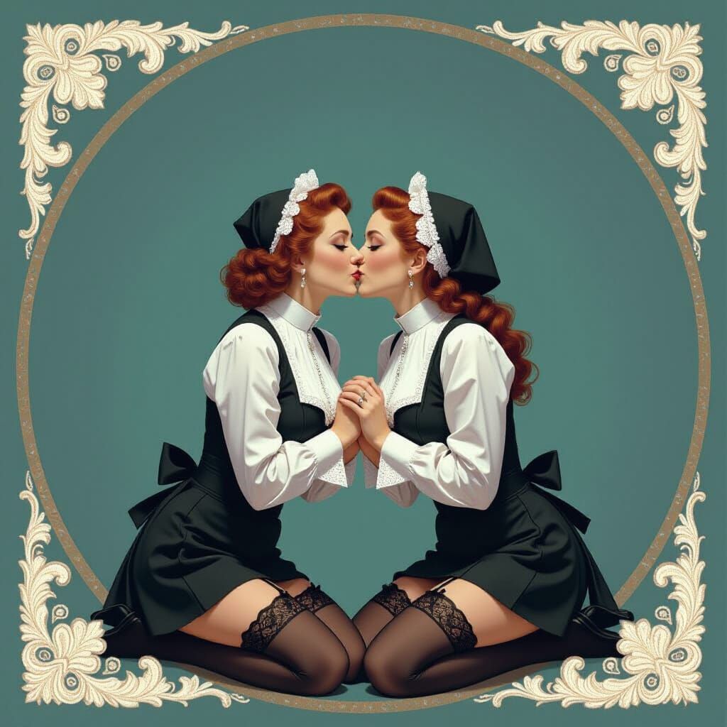 Two Priestesses Kissing in Stockings: A Masterpiece