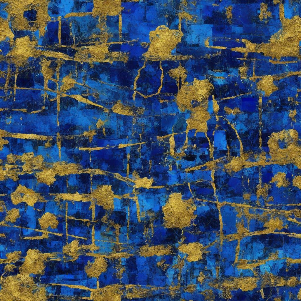 Surreal Gold Pasture with Cobalt Hues