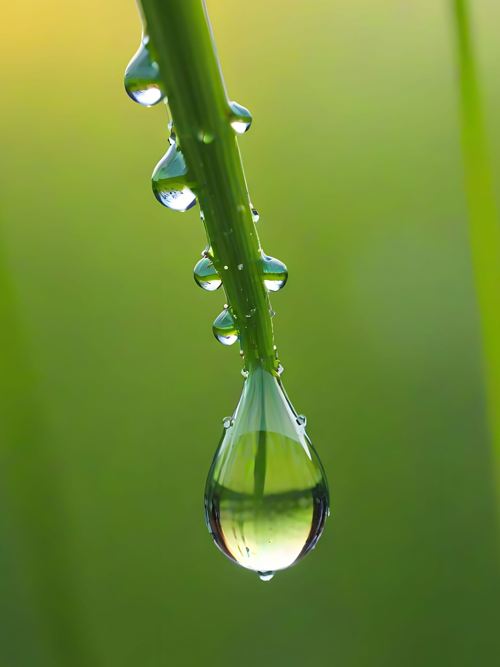 Macro Raindrop Reflecting the Surroundings