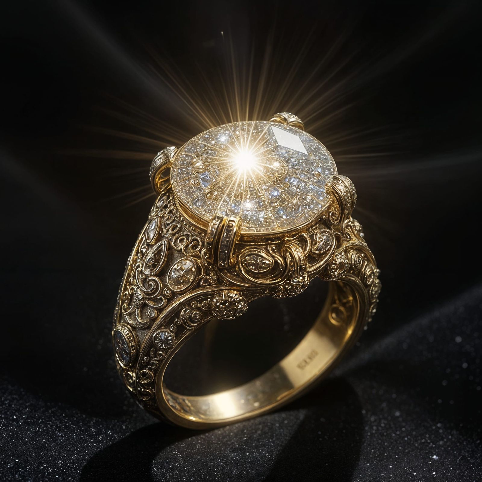 Radiant Light-Magic Jewel in Gold-Silver Ring