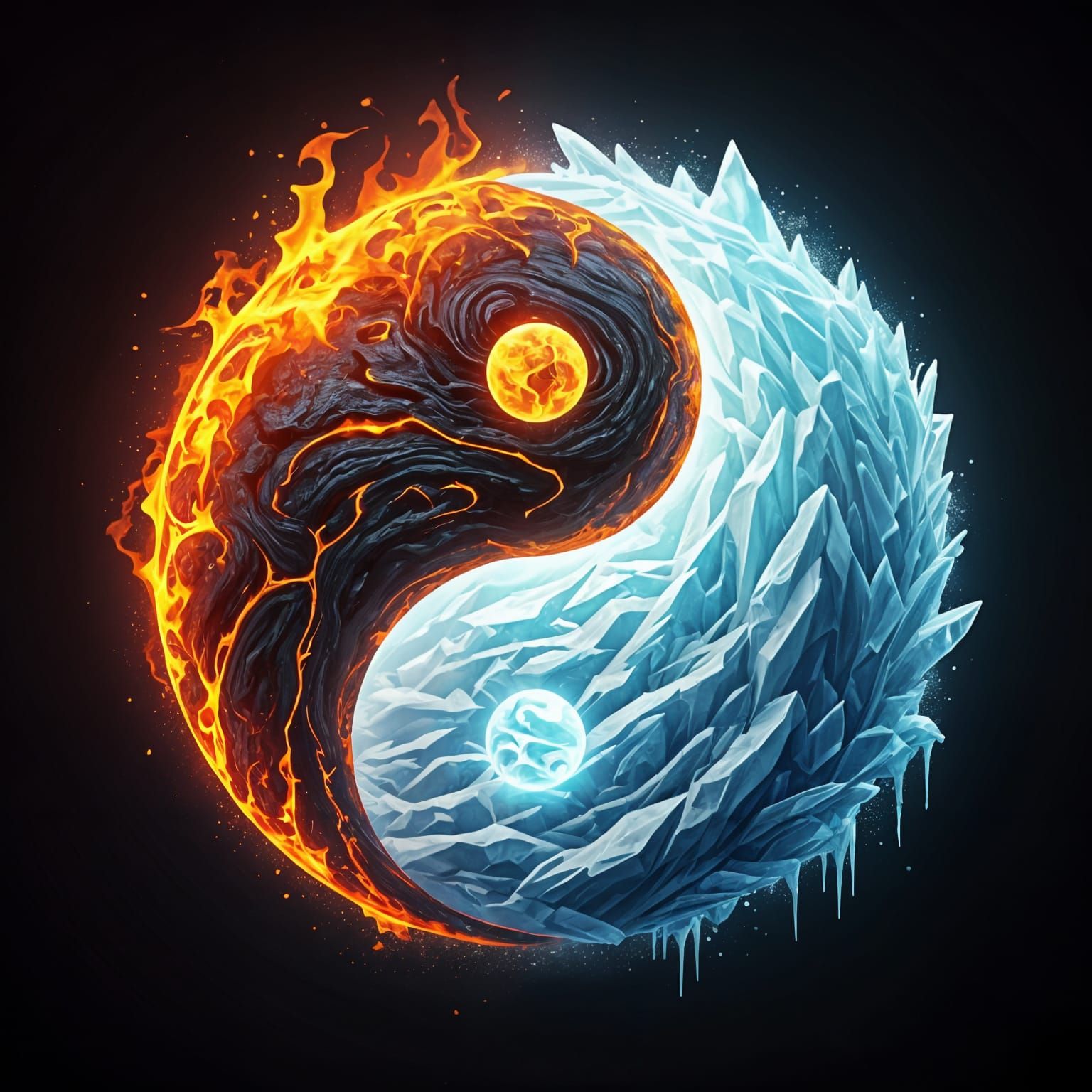 Yin and Yang Symbol of Fire and Ice