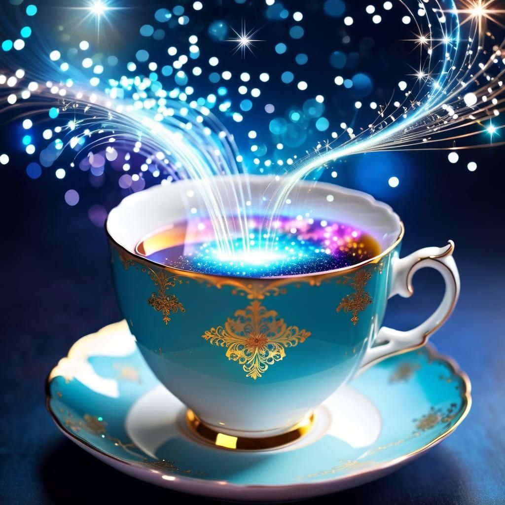 Magical Teacup Wonderland with Sparkling Energy
