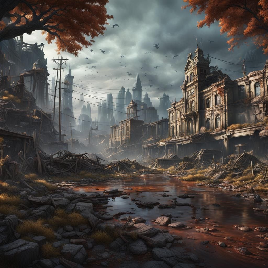 Zombie Apocalypse Matte Painting in Unreal Engine