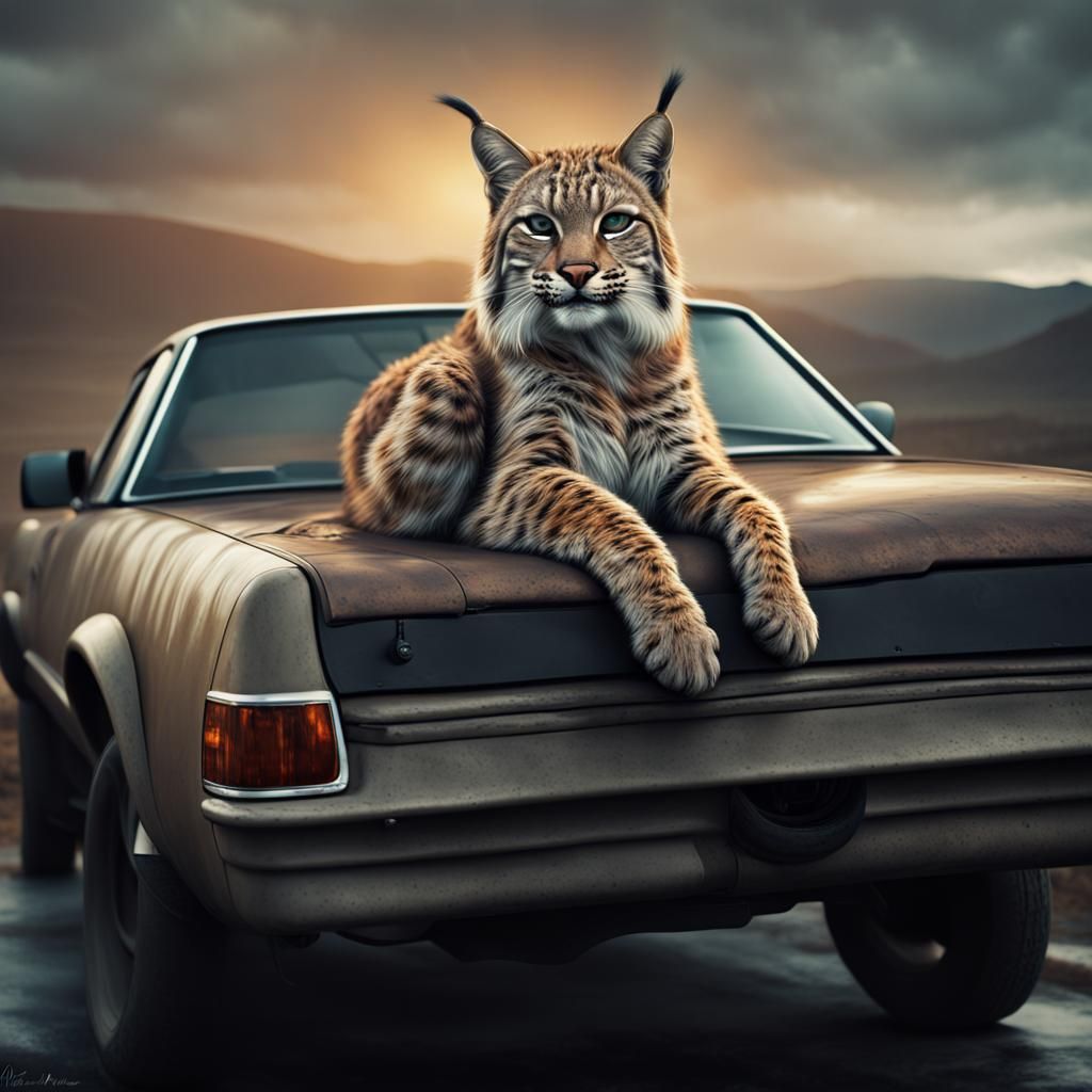 Epic Bobcat Dominates a Car in a Cinematic Masterpiece