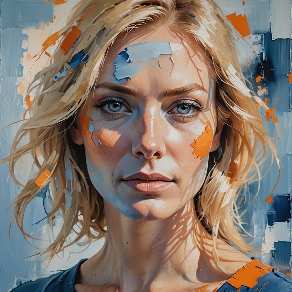 Vibrant Abstract Portrait in Digital Art Style