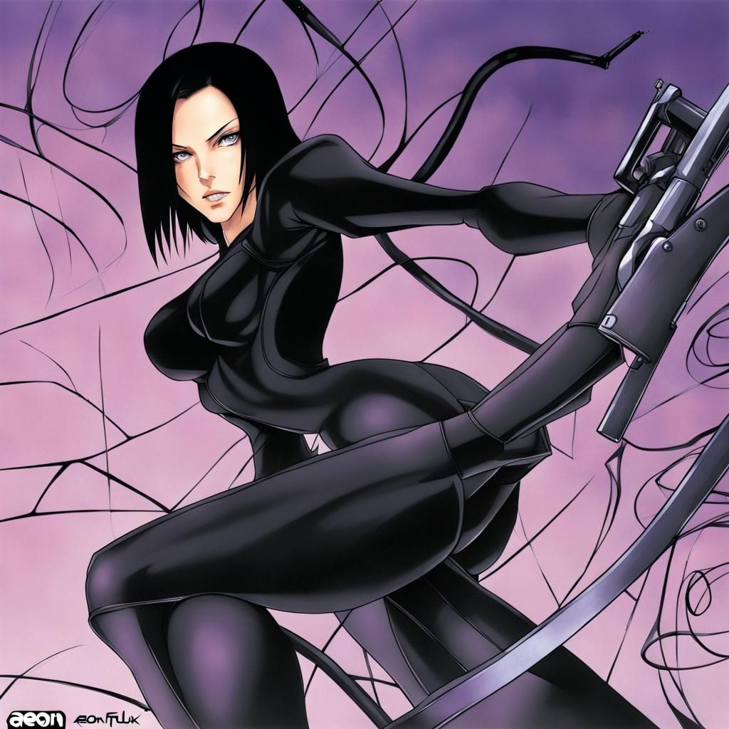 Aeon Flux in Anime Key Visual Style