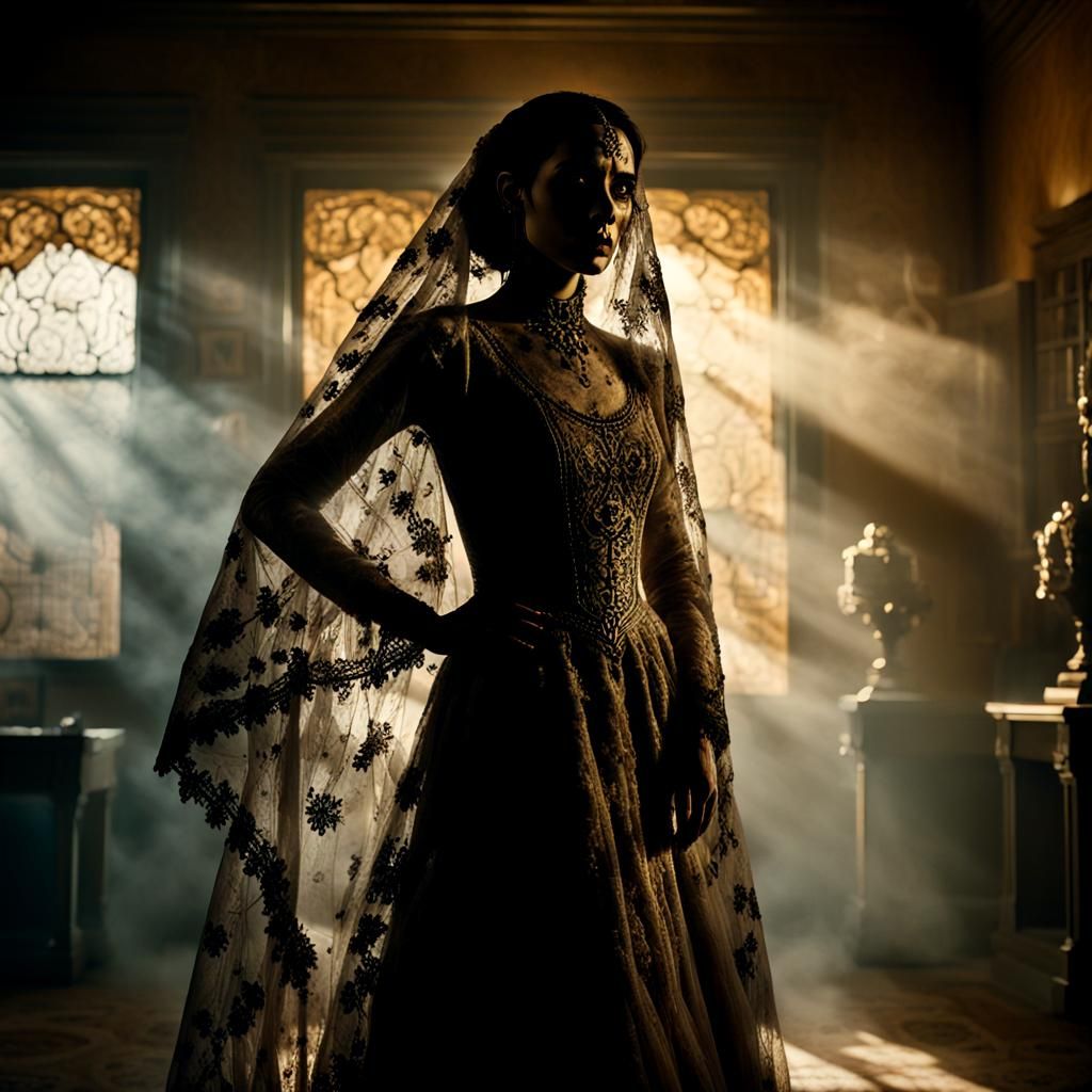 La Muerte: Dark Cinematic Portrait of a Mysterious Woman