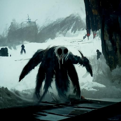 Sinister Antarctic Horror Scene