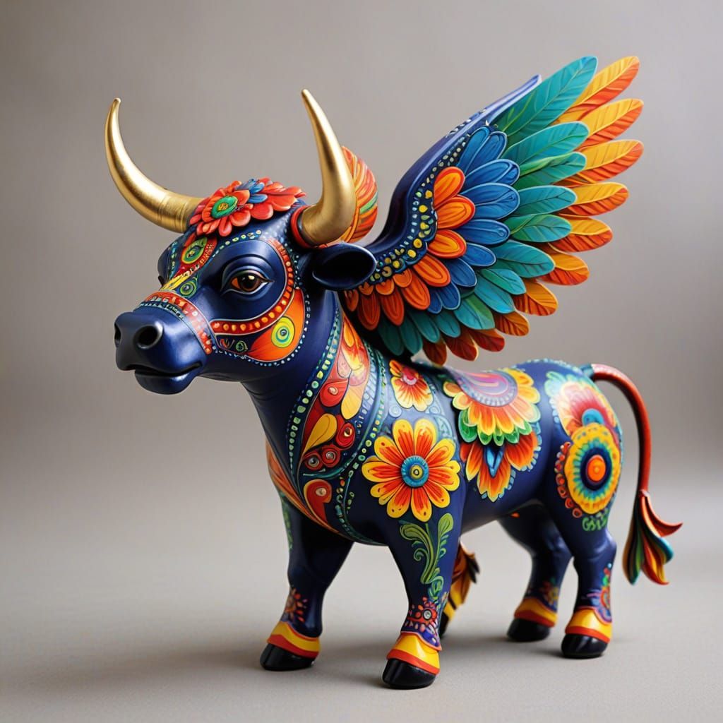 Alebrije Bull with Wings: A Whimsical Creation
