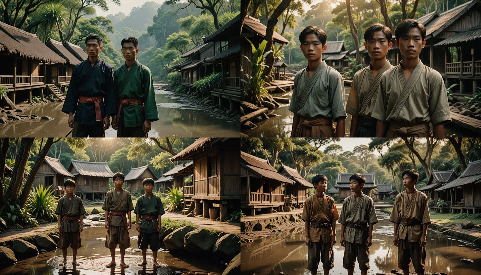 Thai Village Boys in Cinematic Film Still
