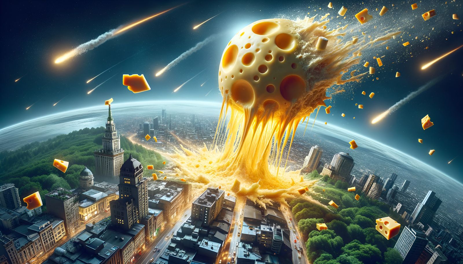 Cheese Meteor Impact: A Molten Dairy Apocalypse