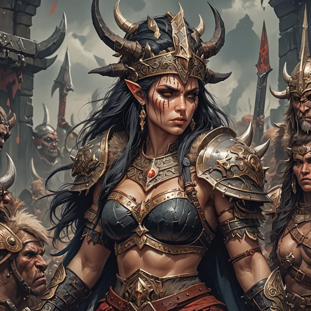 Barbarian Queen Ready for War in Fantasycore Style