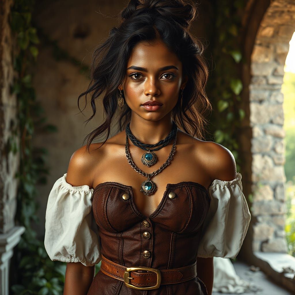 Portrait of Andhra Pradesh Woman in Pirate Style