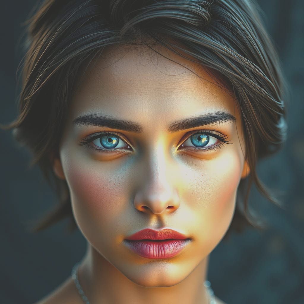 Hyperrealistic Portrait of a Beautiful Indian Model