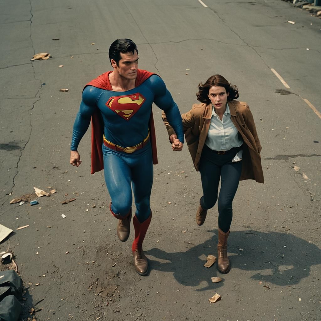 Superman and Lois Lane in Cinematic Style